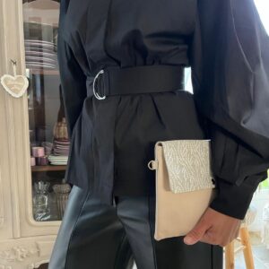 Accueil blouson léger noir à col haut